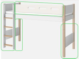 FLEXA NOR Erweiterung zu Halbhohes Bett mit Absturzsicherung