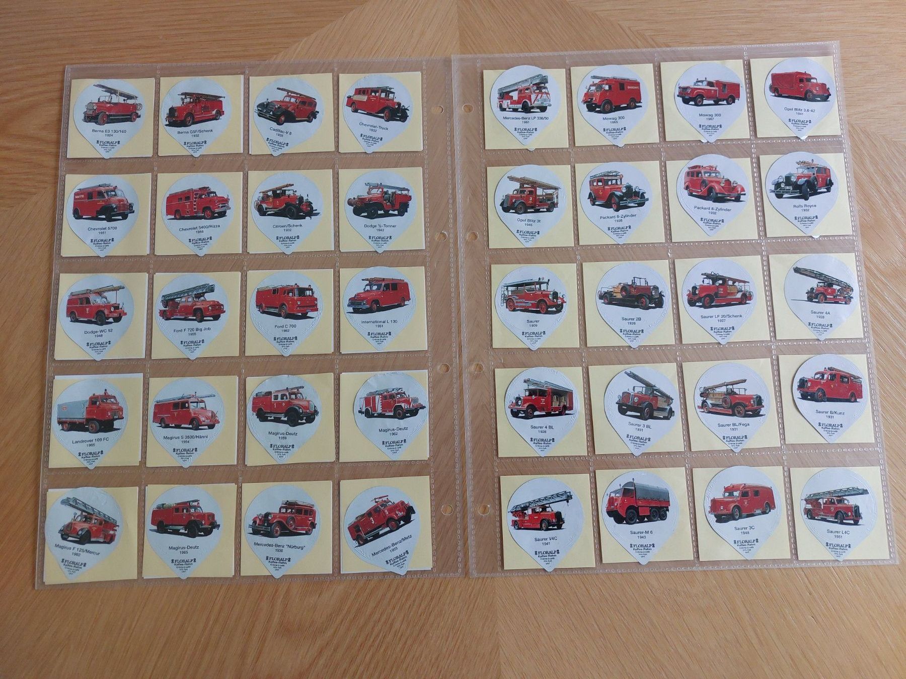 Floralp Coperchi dei cremini per caffè: Floralp Kaffeerahmdeckeli Oldtimer Feuerwehrautos – Usato da Bad Zurzach venduto da Waage15