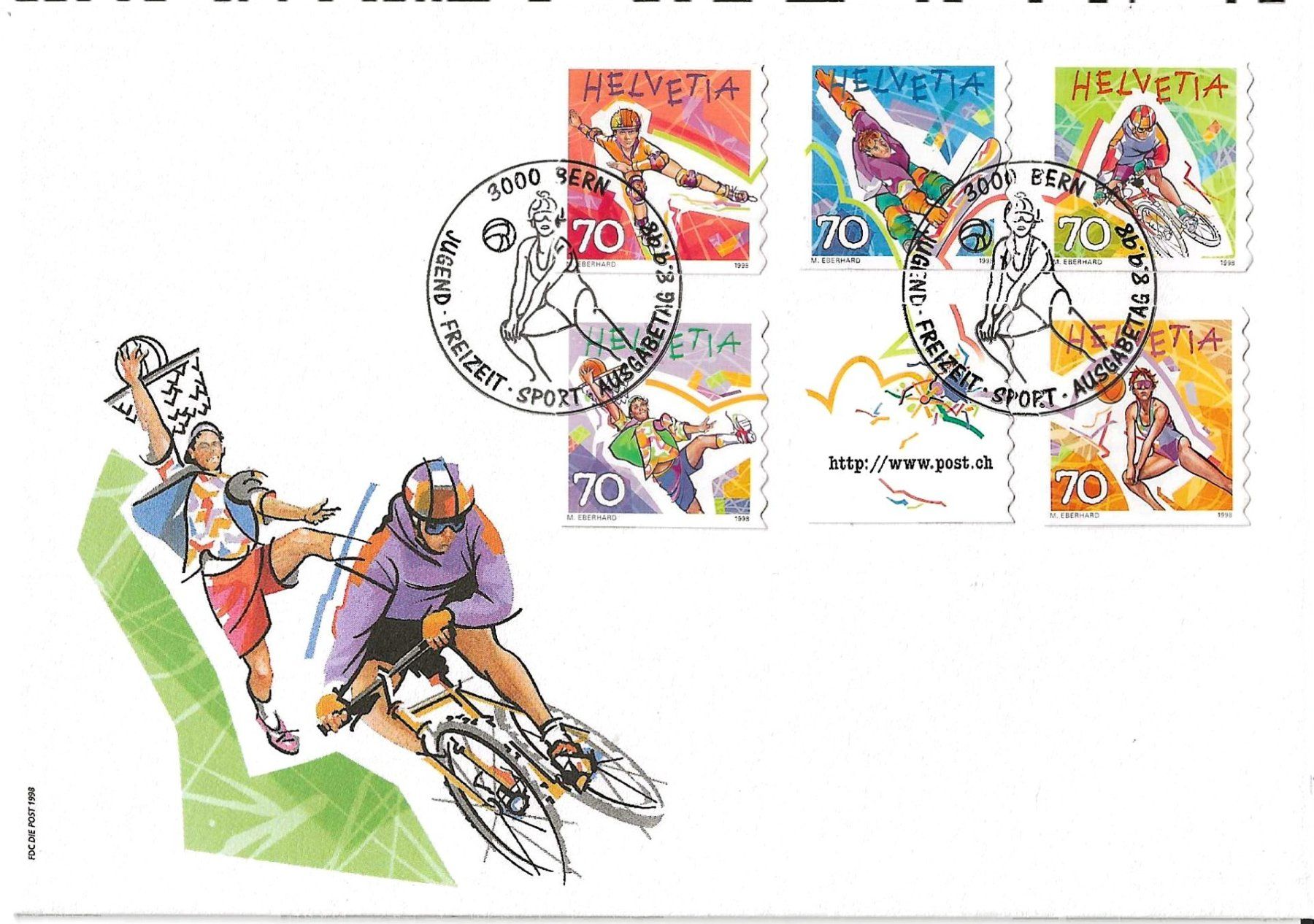 Tutti i francobolli: FDC Werbe einzeln geklebt 1998 – Usato da Zürich venduto da Philacat11