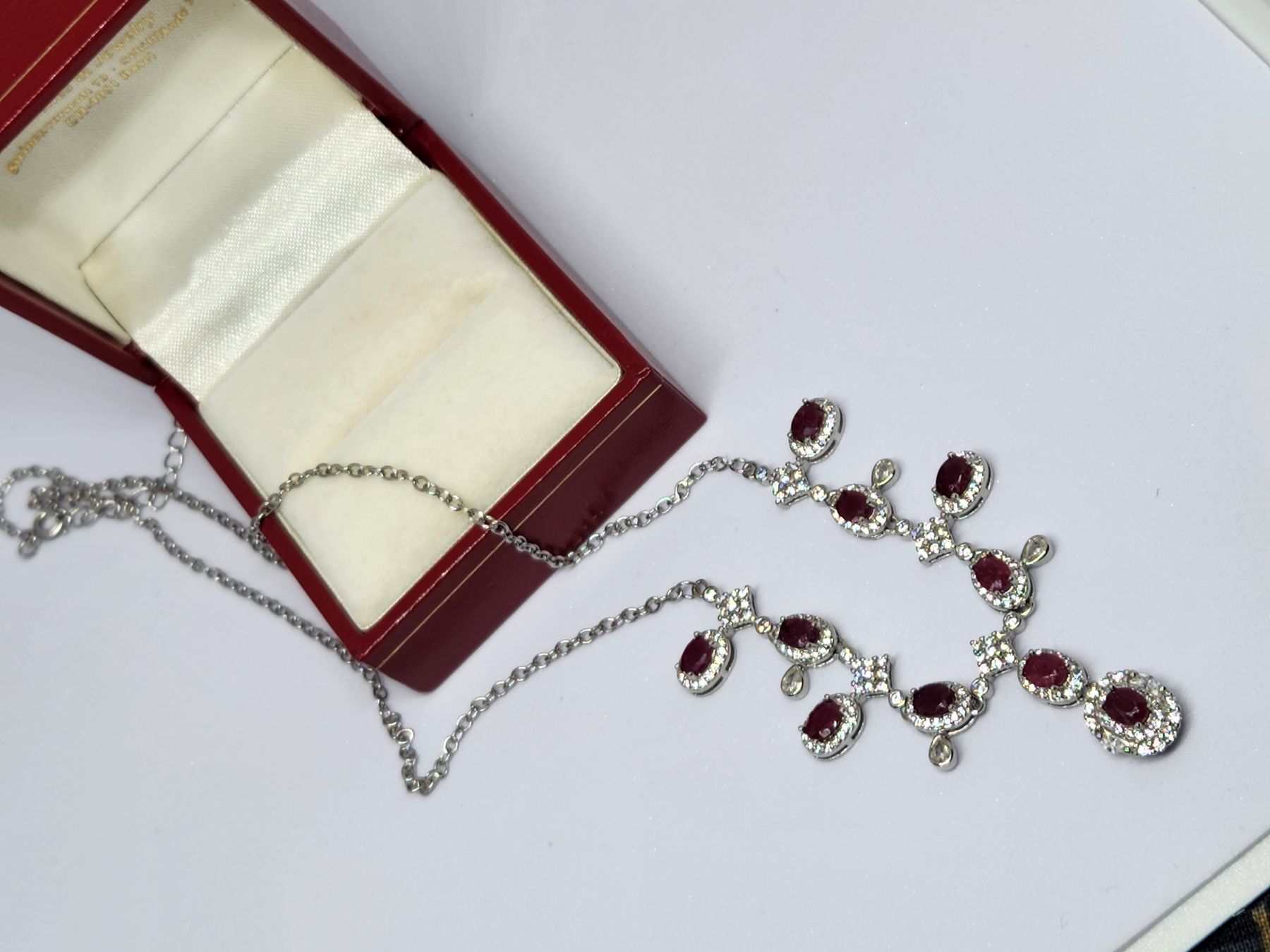 Catenine: Luxus Rubin Collier 925 Silber Neu - Geschenkidee – Nuovo (secondo la descrizione) da St. Gallen venduto da GIULESGG 5