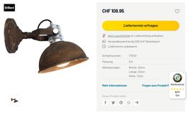 2x Lampe Brilliant Industrial Style;  Listenpreis: 220.-