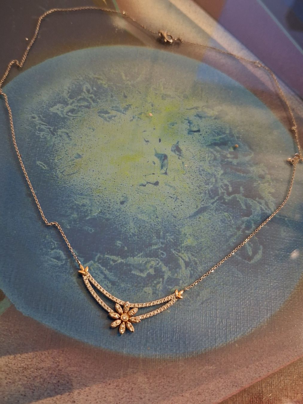 Catenine: Weissgold Collier Blumen Diamanten – Usato da Biel/Bienne venduto da gabiname 1