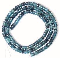 1 Strang echte grüne-blaue Turmalin Rondellen Perlen 4x2 mm