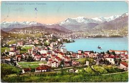 Un Saluto dal Lago di LUGANO - Panorama ca. 1915 (TI)
