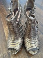 High Heels Sandalen gold Schlangenoptik Grösse 38