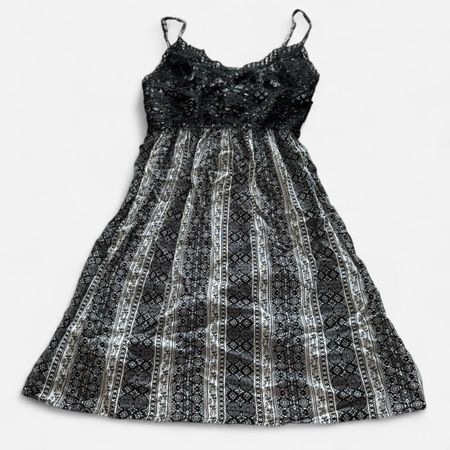 Black and white lace cami dress
