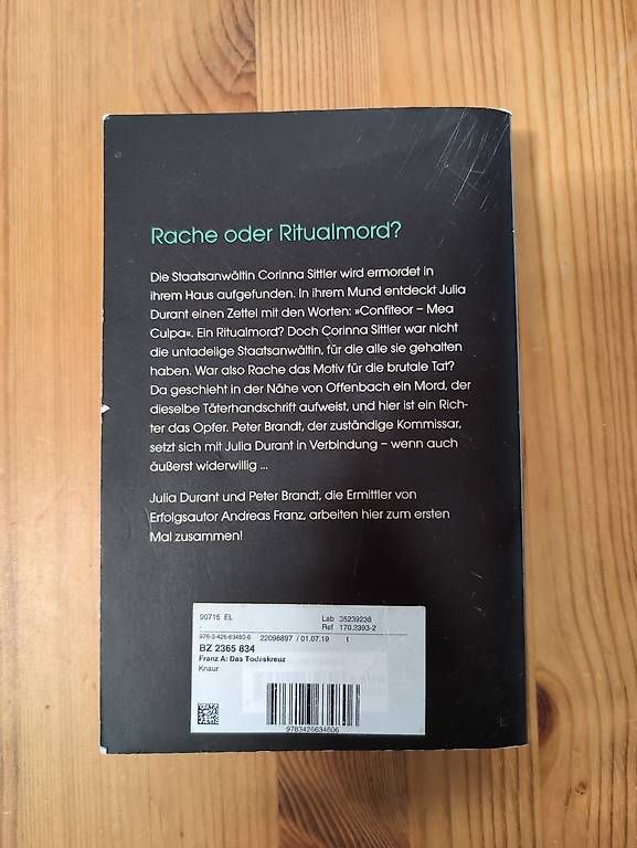 Bücher: Andreas Franz - Das Todeskreuz – Gebraucht aus Alberswil von __colafroeschli__ 1