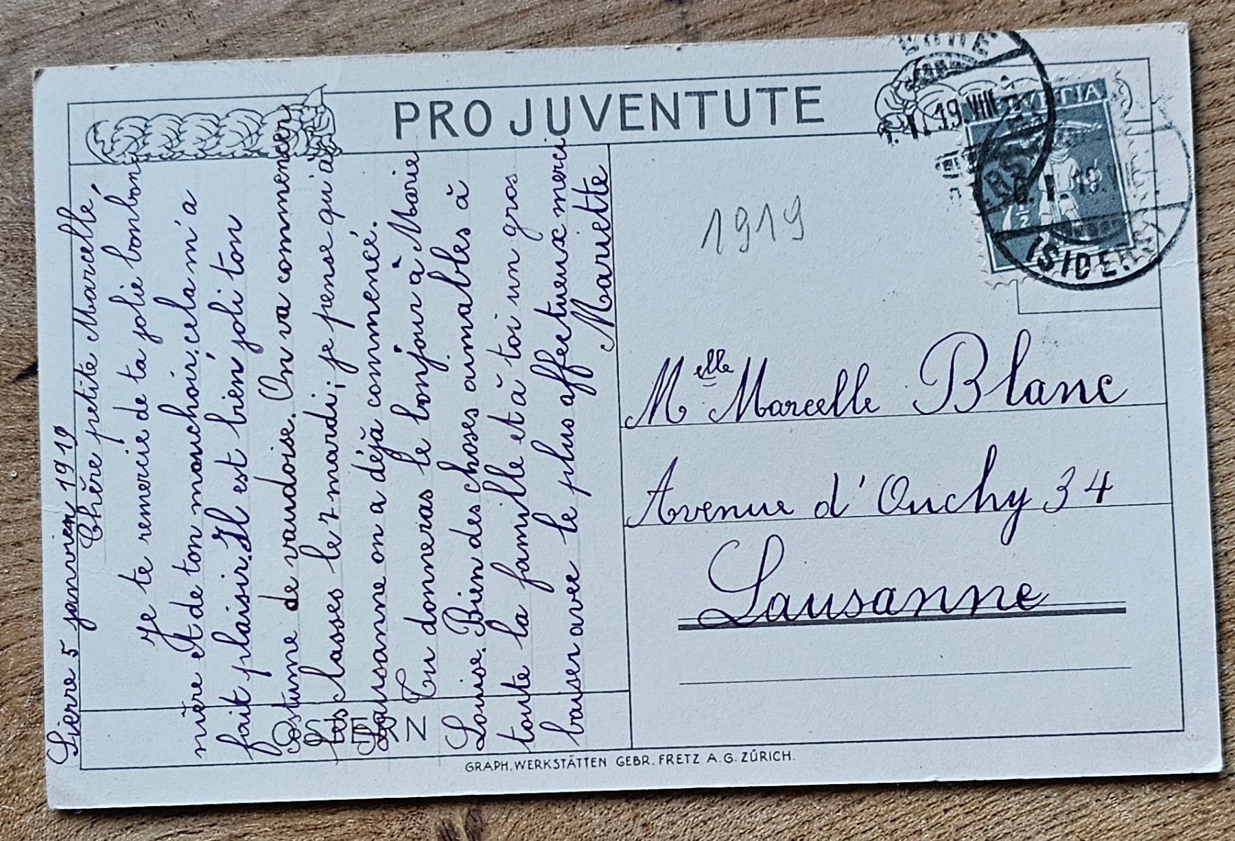 Tutti i francobolli: Pro Juventute Karte, 1919 – Usato da Les Valettes venduto da Nuba1 1