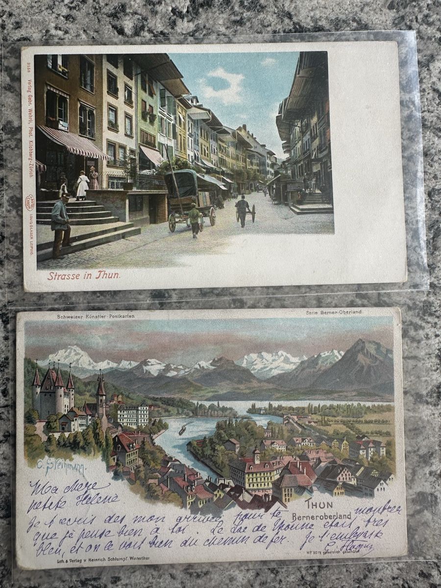 Cartoline postali: 2 Litos Thun – Usato da Wettingen venduto da Phibras