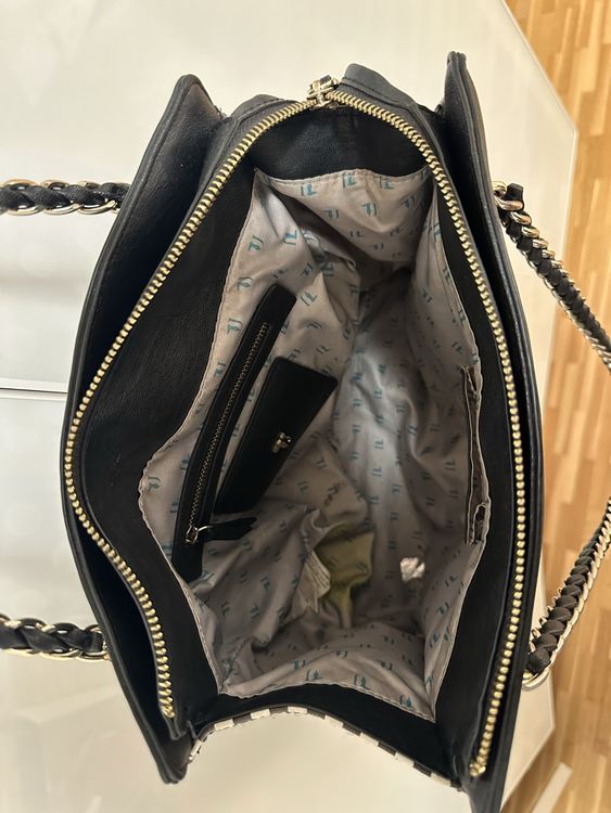 Sac à main Trussardi Jeans noir et blanc à pois (D'occasion) à