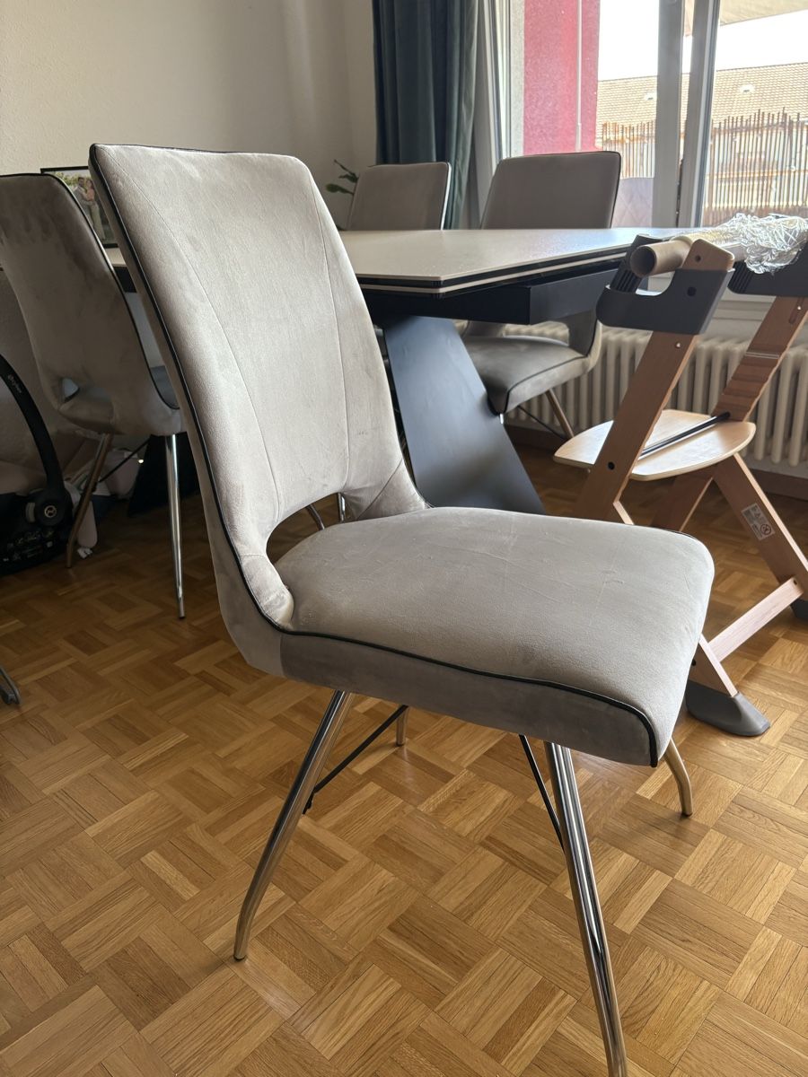 Sedie: chaises velours gris clair moderne  – Usato da Thônex venduto da emm_7r8p 2