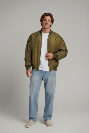 Tony Silk Olivgrüne Bomberjacke - Größe S
