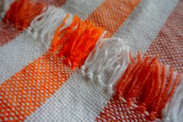 leichte Babydecke *LITTLE ORANGE *handgewebt 94 x 60 *neu