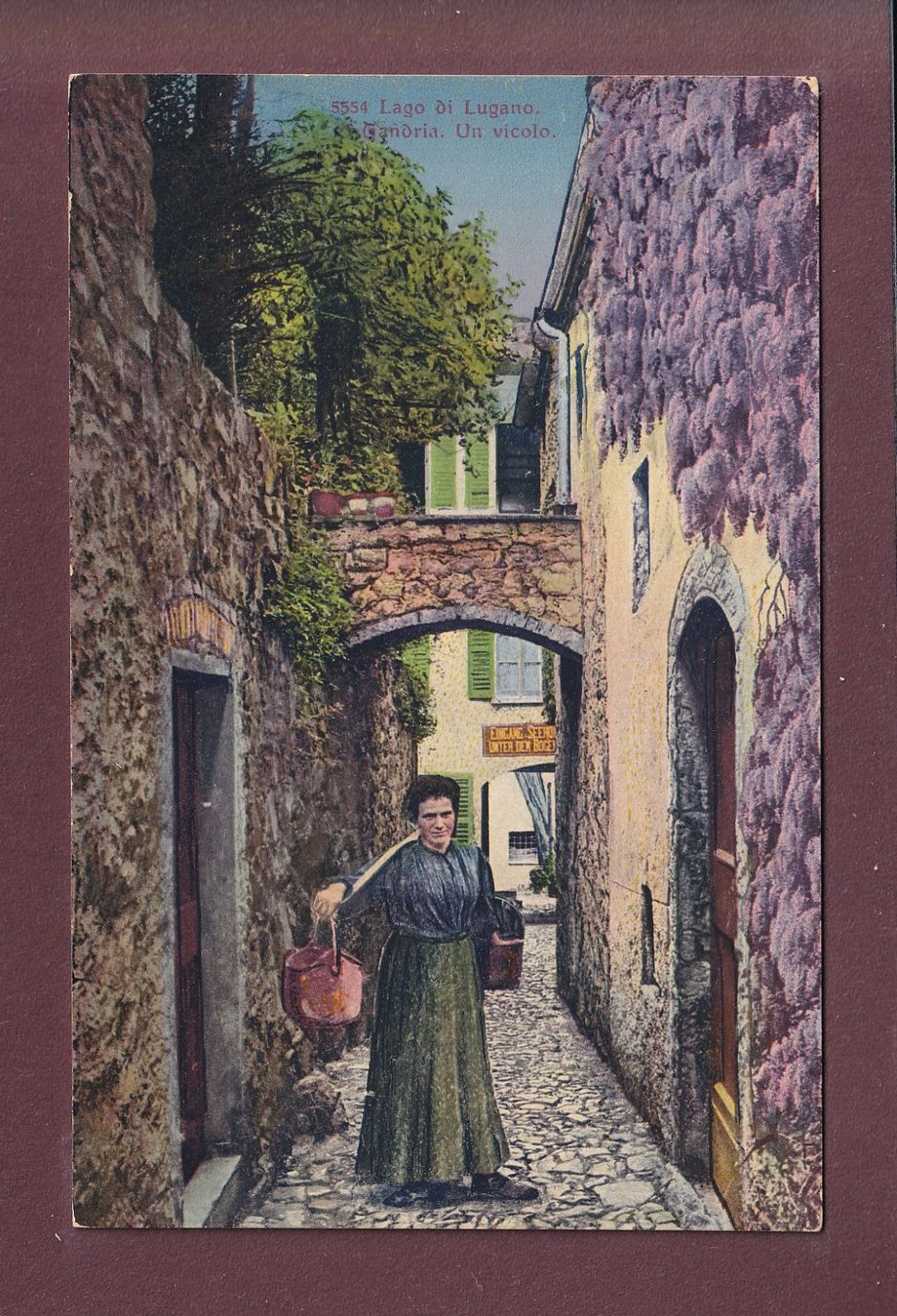 Cartoline postali: GANDRIA - un vicolo – Usato da Pully venduto da nicecards