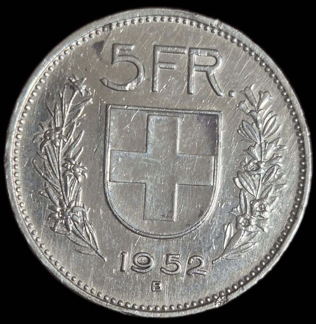 Tutti le monete: Top Silber 5 Franken 1952 Schweiz Vorz – Usato da Grenchen venduto da Grenchen_Coins