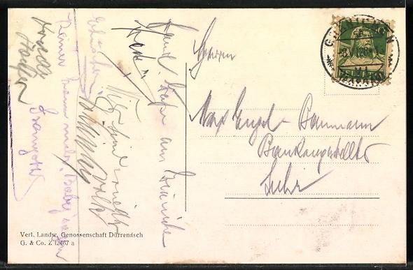 Cartoline postali: AK Dürrenäsch, Dorfplatz, 1928 – Usato da Berlin venduto da bartko-reher 1