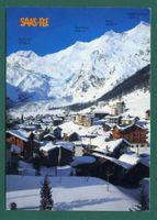 Saas-Fee, schöne Dorfansicht, 1984, gelaufen, Grossformat