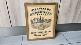 Ancien panneau publicitaire Vins fins de Neuchâtel l'Aurore