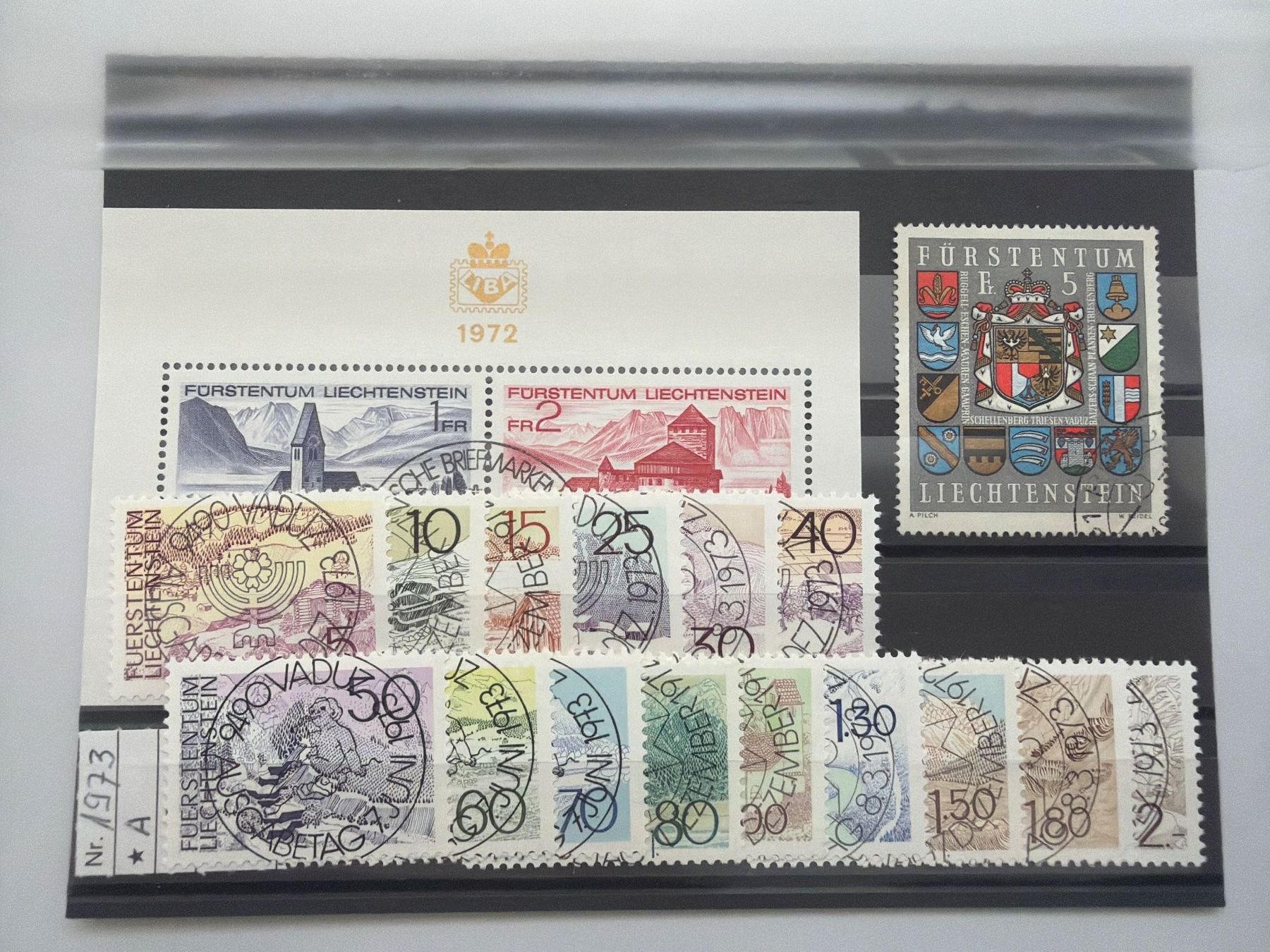 Tutti i francobolli: Liechtenstein 1972-73 EP Stempel – Usato da Küssnacht am Rigi venduto da POSTOMASTER
