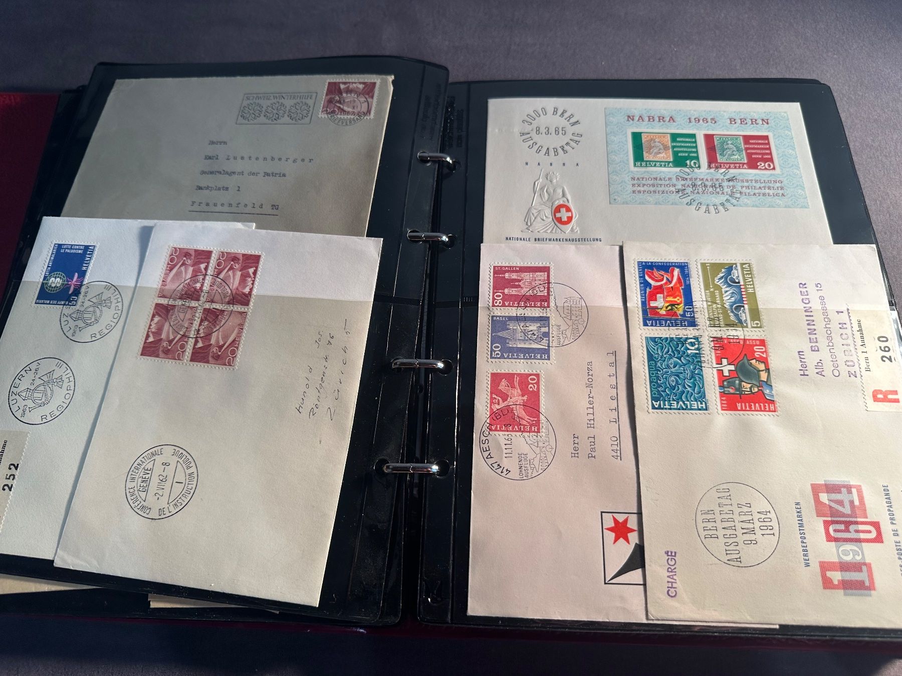 Alle Briefmarken: Album Schweiz Sammlung Briefe und FDC – Gebraucht aus Stettfurt von 2442 4