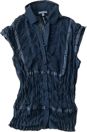 Damen Bluse Street One schwarz gerafft Grösse 40