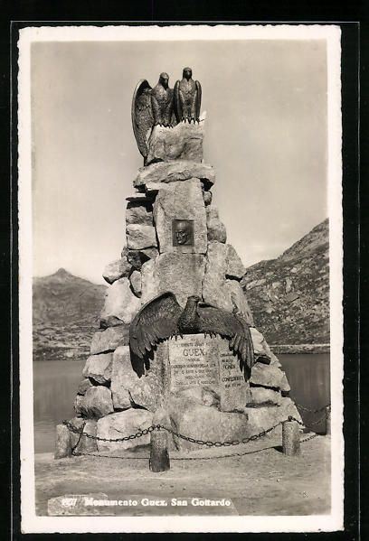 Cartoline postali: AK San Gottardo, Monumento Guex – Usato da Berlin venduto da bartko-reher