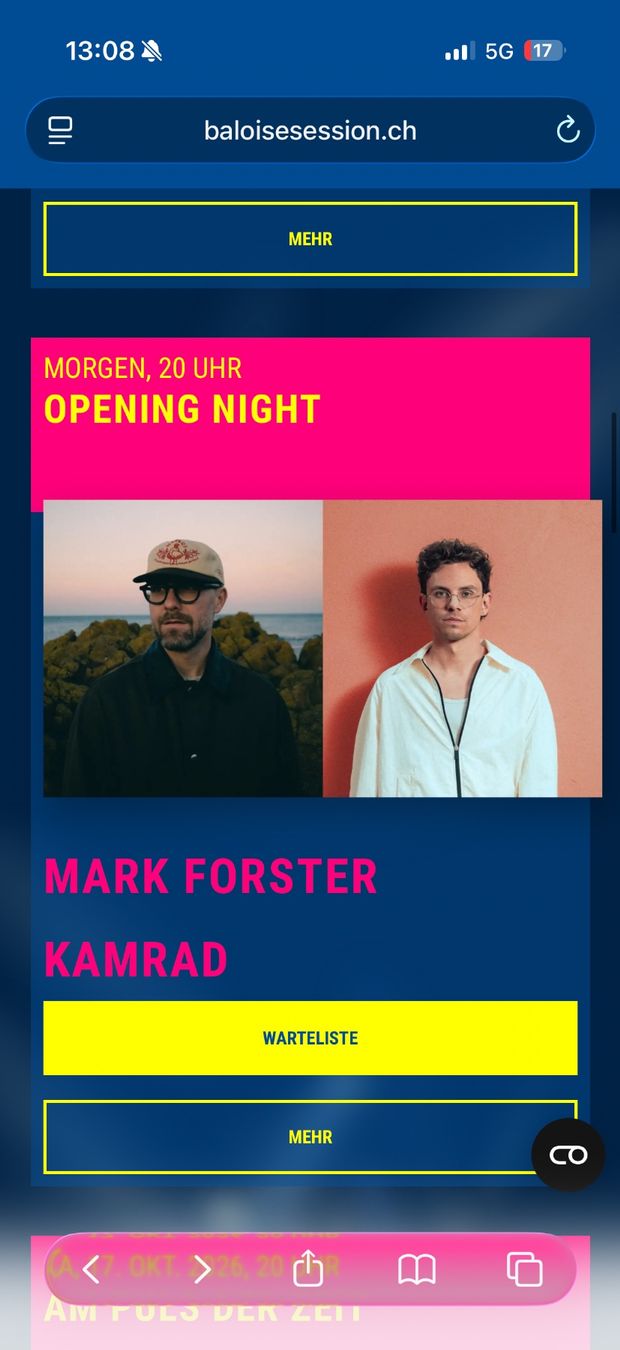 Billets: Marc Forster & Kamrad – Neuf avec emballage d'origine à Magden par BKSkys
