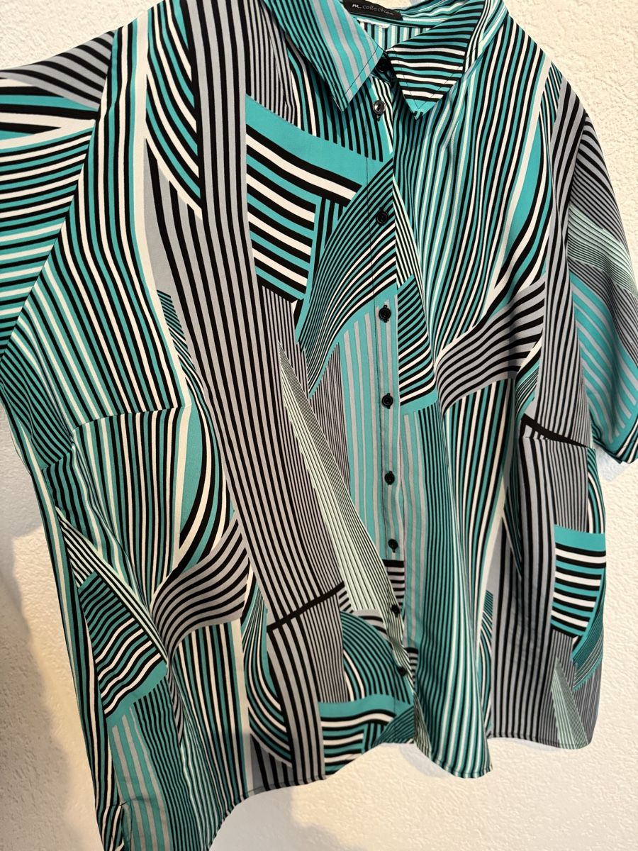 Blusen: m.collection Bluse türkis Muster Gr. 54 / 56 / XXL – Gebraucht aus Fislisbach von KolibriSecondhand 3