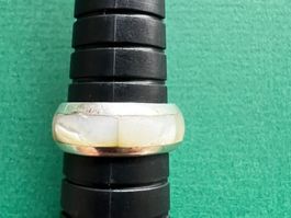 Sehr Schön Silber Ring m/weiss Steine (53) S. 925