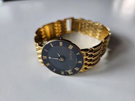 Montre H Georges Claude plaqué or cadran noir - swiss made