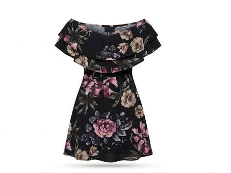 Missguided Kleid Blumenmuster schwarz Grösse 36 gebraucht