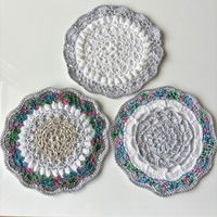 3 St Servietten 15.5 cm handmade Cotton 