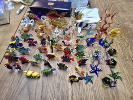 Glasfiguren Fische und Meerestiere Murano ca. 50 Stück (D)