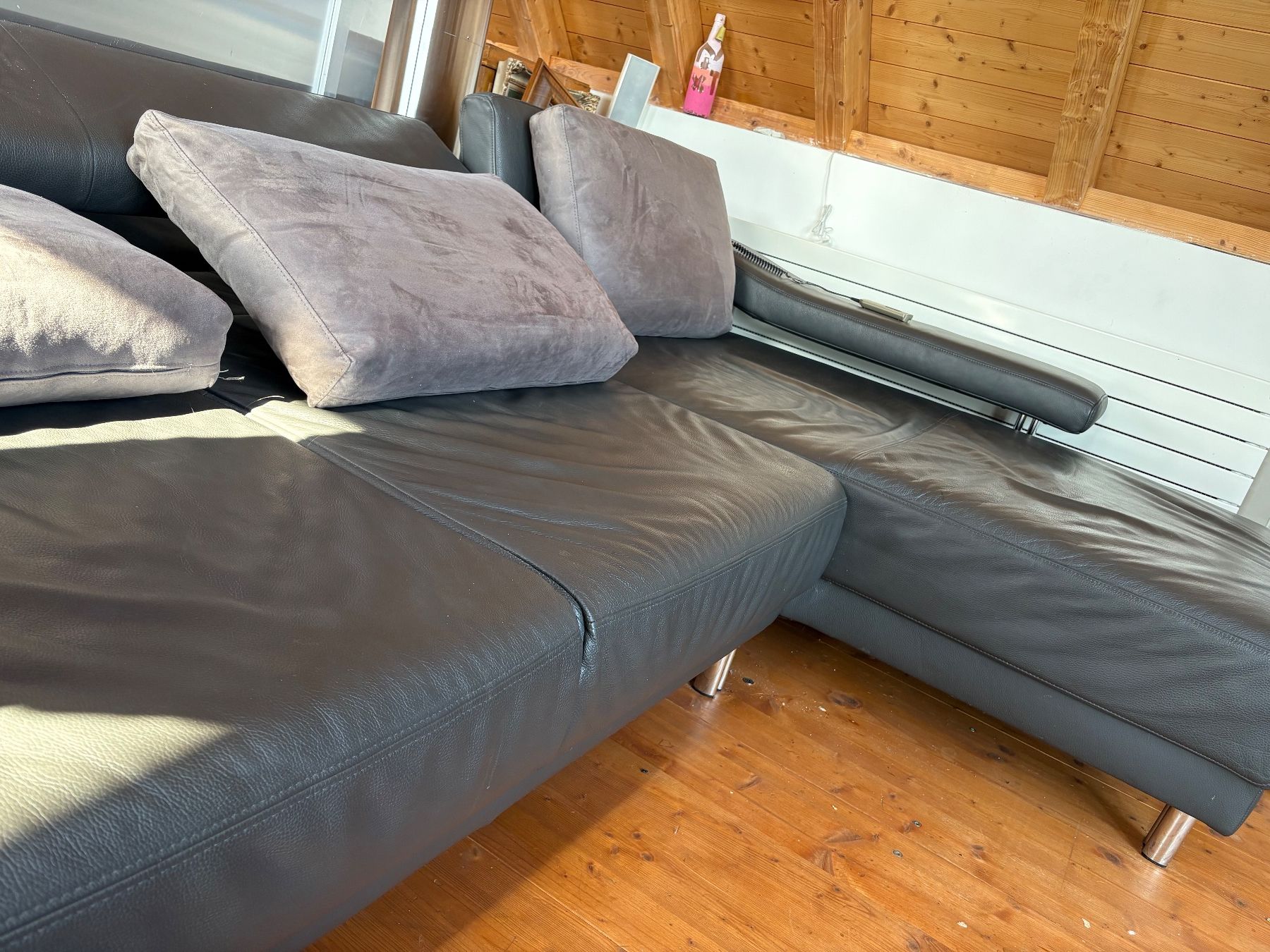 Sofas: Ecksofa Leder Schwarz Marke Musterring – D'occasion à nuglar par Stef321 4