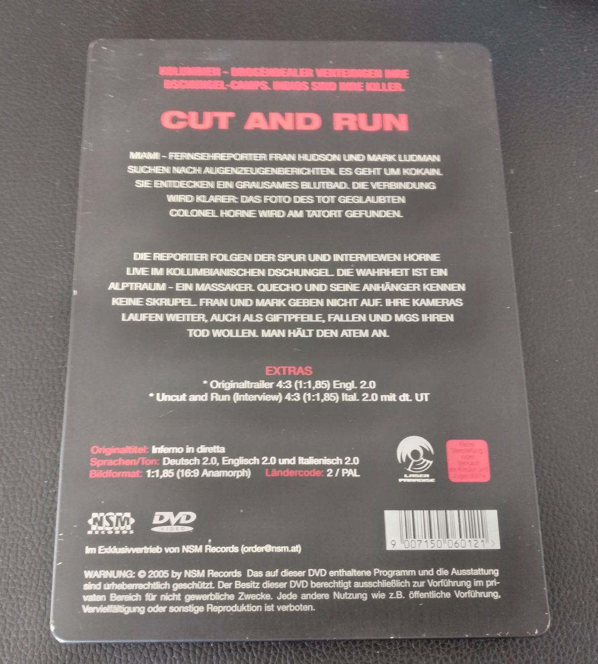 Tutti i DVDs: Cut and Run uncut Steelbook – Usato da Dietwil venduto da Vrilodin 1