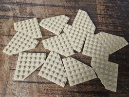 lego 6106 lot de 12 pièces Tan Wedge, Plate 6 x 6 Cut Corner