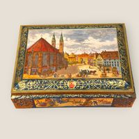 Vintage Schmitt Tea Tin Box Nuremberg City Scene Collectible