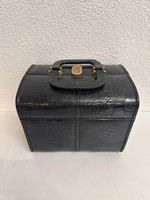 Vintage Leder Kosmetikkoffer Schmid-Fischer Kroko-Optik