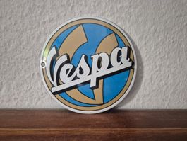 Emailschild Vespa Roller Service Werkstatt Emaille Schild