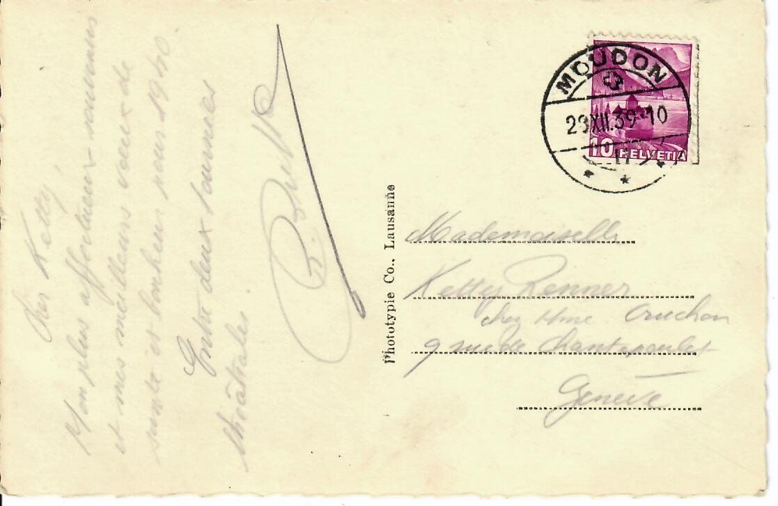 Ansichtskarten: Moudon  1939 – Gebraucht aus Hochdorf von Ziegel-16 1