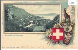 Souvenir de Douanne Twann - Gemse-Präge-Litho