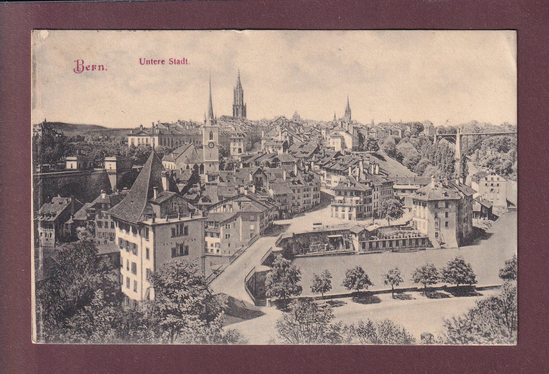 Cartoline postali: BERN - Untere Stadt - 1908 – Usato da Pully venduto da nicecards