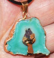 Halskette A-648 – Druzy Achat mit Amethyst