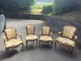 Stuhl Set vier Stücke Louis XVI Stil Vintage