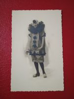 Photokarte Frau Clown Foto Gaensslen Biel Bienne antik