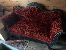 Restaurierungsbedürftiges Kanapee /Sofa aus Biedermeierzeit