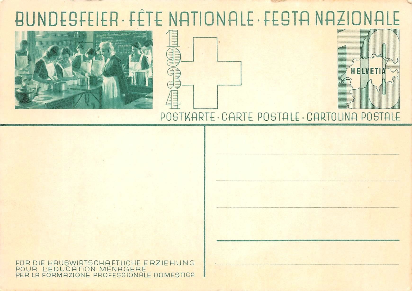 Tutti i francobolli: BFK, Mädchen schält Apfel, Haushaltungsschule – Usato da Ottikon b.Kemptth. venduto da Neptun1974 1