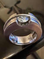 Bague de haute joaillerie or blanc 750 avec diamants