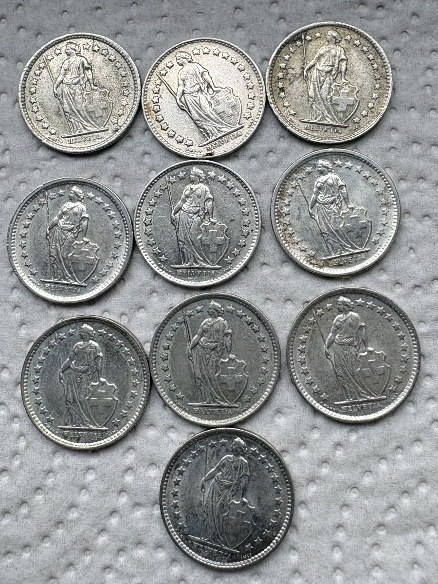 Tutti le monete: 50 Rappen 10 Stk. Silber – Usato da Maisprach venduto da Lls1 1