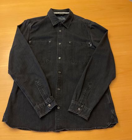 Jeans Herrenhemd langarm schwarz Gr. 41-42
